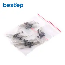 80 шт 4 значения каждый 20 шт 1N4001 1N4002 1N4004 1N4007 кремниевые выпрямители Ассортимент Комплект DO-41