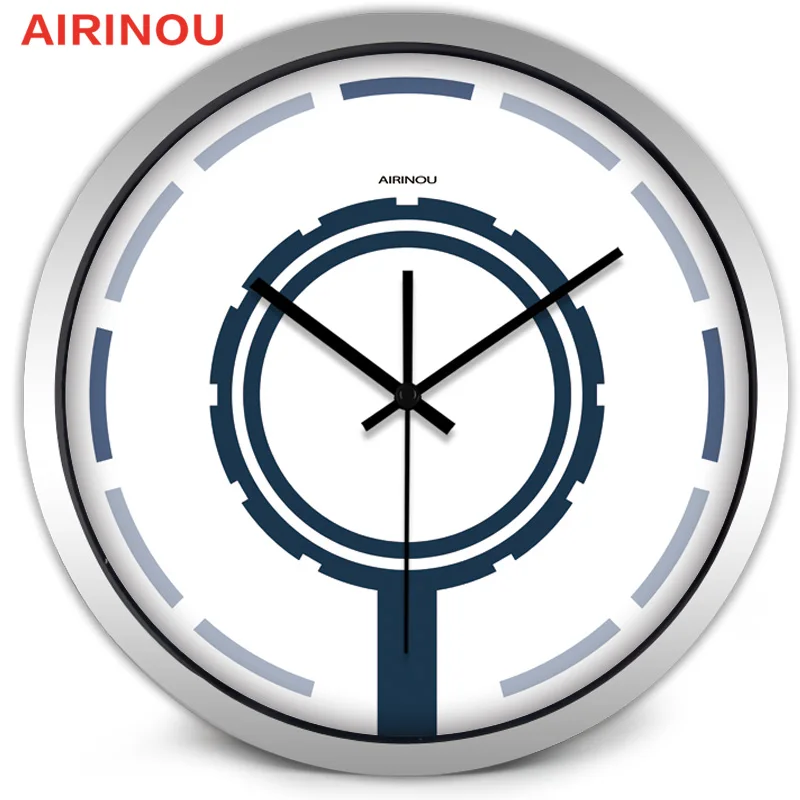 Airinou креативные короткие стальные круглые отметки дизайн стекло и металлические настенные часы домашний декор креативная студия - Цвет: A073S