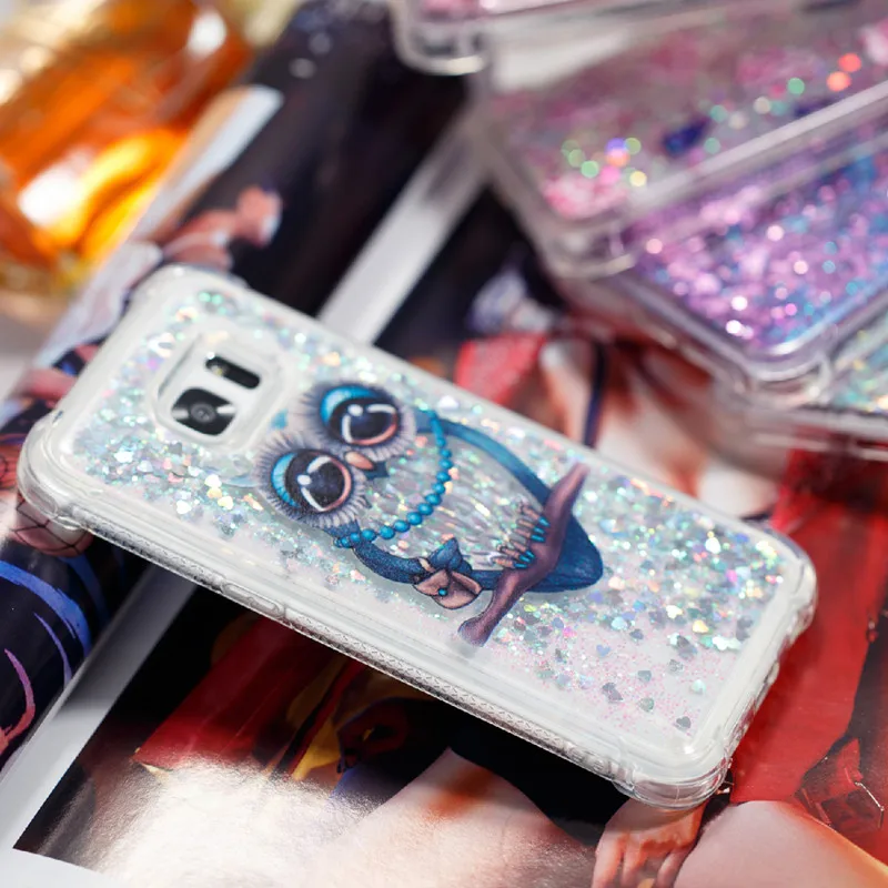 

Yokata bling clear quicksand case for Samsung S7 Edge S8 Plus glitter Liquid cover for Samsung Note8 J3 J5 J7 2017 EU version
