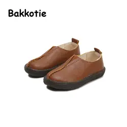 Bakkotie 2018 новые весенние Модная одежда для детей, Детская мода для девочек скольжения на обуви малыша мягкие туфли на плоской подошве