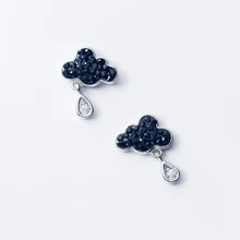 MloveAcc стерлингового серебра S925 облако история милые серьги с CZ уха ювелирные изделия для женщин девочек детский подарок