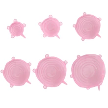 УНИВЕРСАЛЬНЫЕ СИЛИКОНОВЫЕ растягивающиеся крышки 6 шт., легко вакуумное уплотнение, растягивающийся уплотнитель, чаша, сковорода, крышки для кастрюль, крышки, аксессуары для кухонной посуды