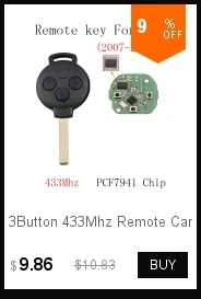 2 кнопки 433 мГц Smart Remote Key Keyless Брелок для Mercedes BENZ 2000+ NEC и BGA Стиль Авто ключи от машины