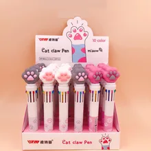 30 шт./кор. креативные стильная футболка с изображением персонажей видеоигр в виде кошачьей лапки 10 цвета, шариковая ручка многоцветный студентов, подарок на день рождения, школьный приз канцелярских принадлежностей