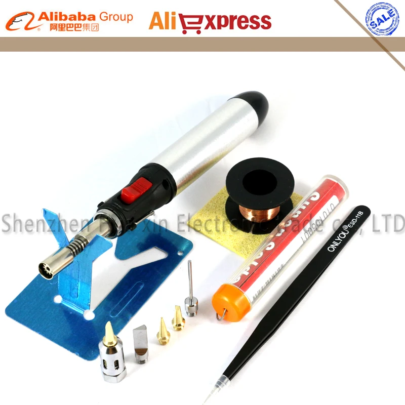 High Capacity Flame Butane Gas Soldering Iron Kit Set Pen Flame Torch DIY Tool Tip use Butane Gas