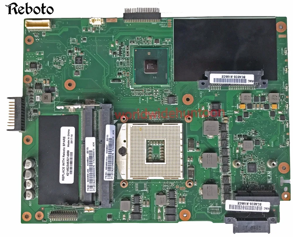 Классическая материнская плата для ноутбука ASUS K52F с разъемом 989 PN основная DDR3 100%