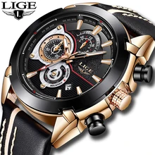 LIGE Mens Watches Top Brand Luxury Quartz Gold Watch Men Casual Leather Military Waterproof Sport Wrist Watch Relogio Masculino LIGE Mens Watches Top Brand Luxury Quartz Gold Watch Men Casual Leather Military Waterproof Sport Wrist Watch Relogio Masculino