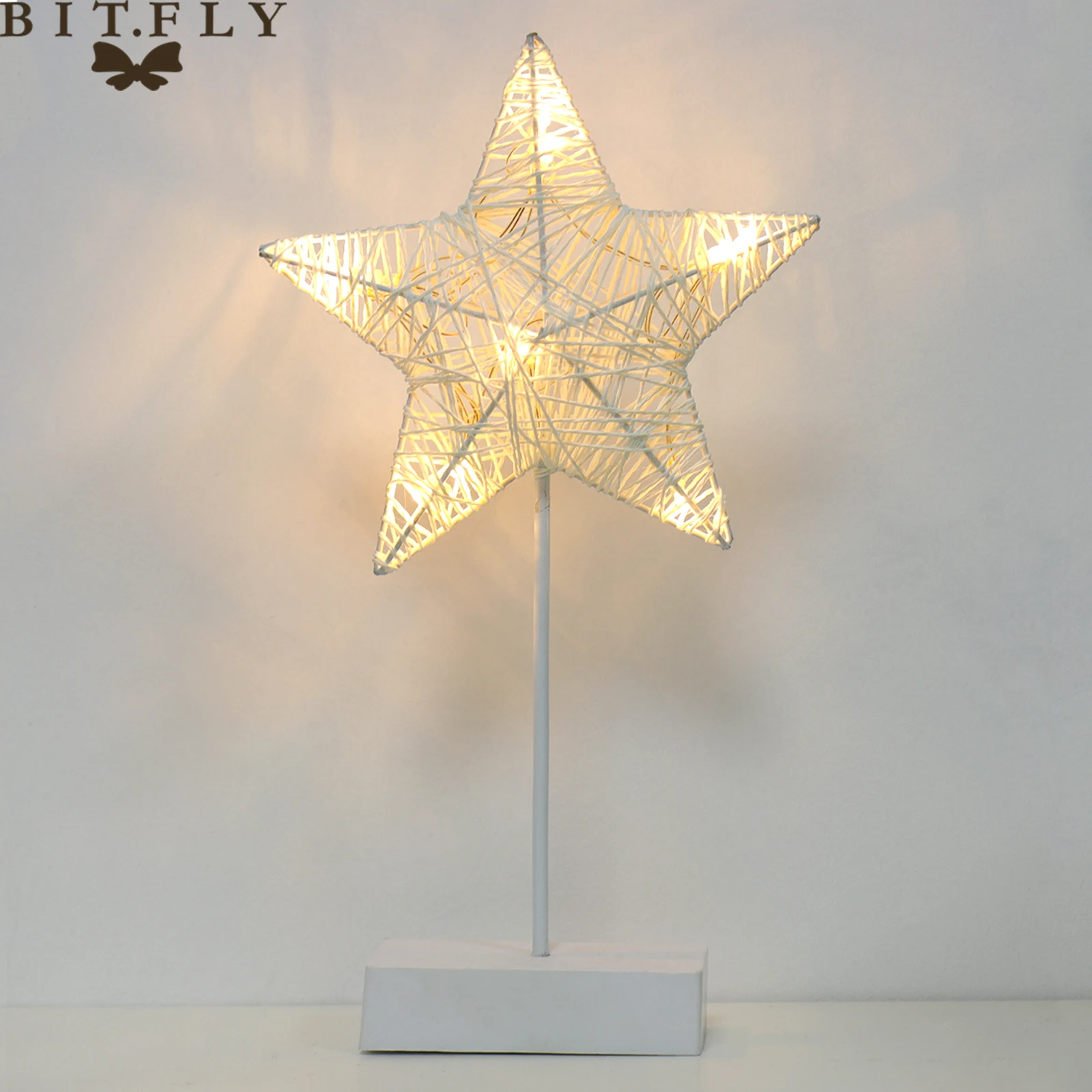 39x20 см Милая Рождественская елка, ротанговая модель в форме звезды, светодиодный Рождественский Креативный светодиодный Ночной светильник, романтическая домашняя настольная Ночная лампа