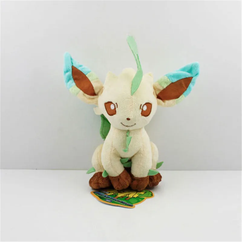 

Eevee Evolution Anime Plush Toys Figure Soft Stuffed Animal Doll Sitting Leafeon
