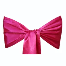 Розовое Атласное кресло цвета фуксии с поясом-бабочкой для банкета, свадьбы, банкета, атласная ткань, стул ручной работы с бабочкой