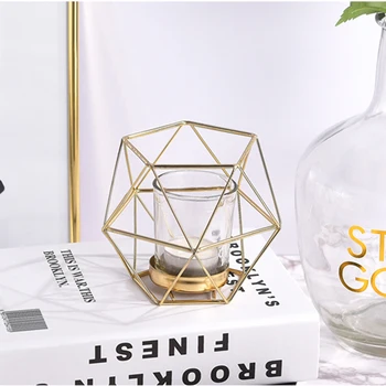 

Nordic Home Decor Wedding Decoration Candlesticks Stainless Steel Decor Centro De Mesa Geometric Candle Holder Metal Lantern 50