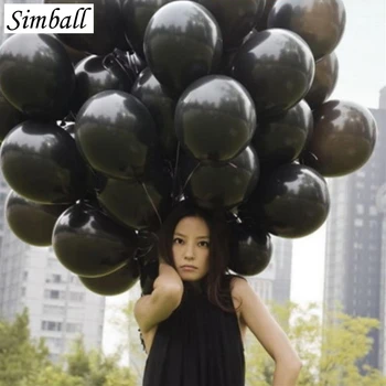 

Black Balloon 100pcs/lot 1.5g 10 Inch Wedding Decorations Pearl Latex Balloons Inflatable Air Balls Kids Birthday Party Supplies