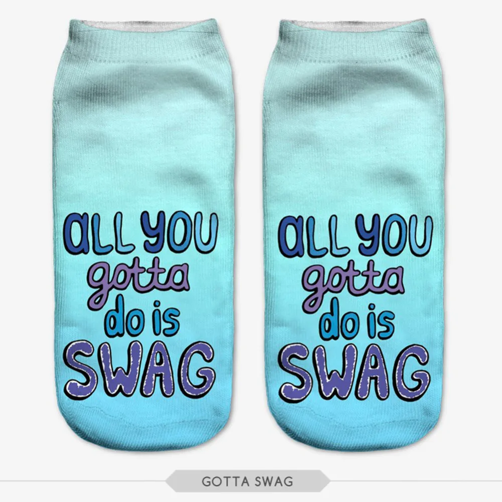 'all you gotta do is SWAG' Letter Printed Style Sock for ...
