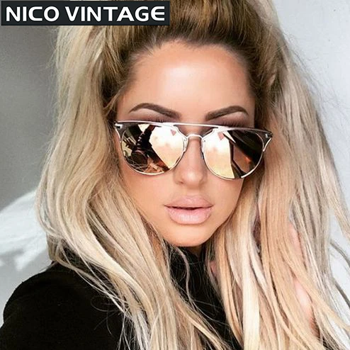 Mirror Rose Gold Women Sunglasses Round Luxury Brand Female Sun Glasses For Women 2016 Fashion Oculos Designer Style Shades
