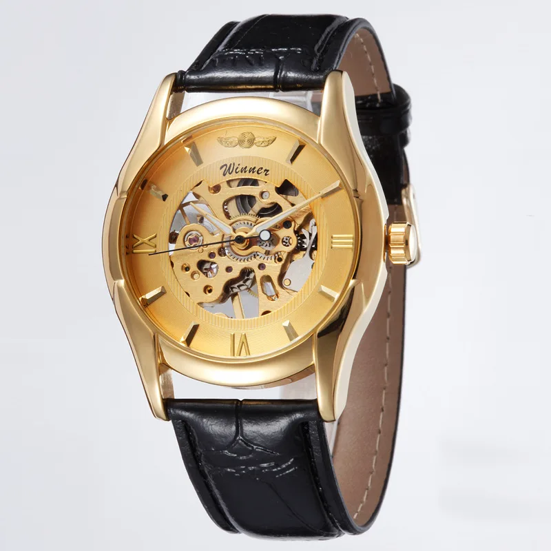 Hot Sale Senior Gem Glass Manual Mechanical Men s Watches font b WINNER b font LXH