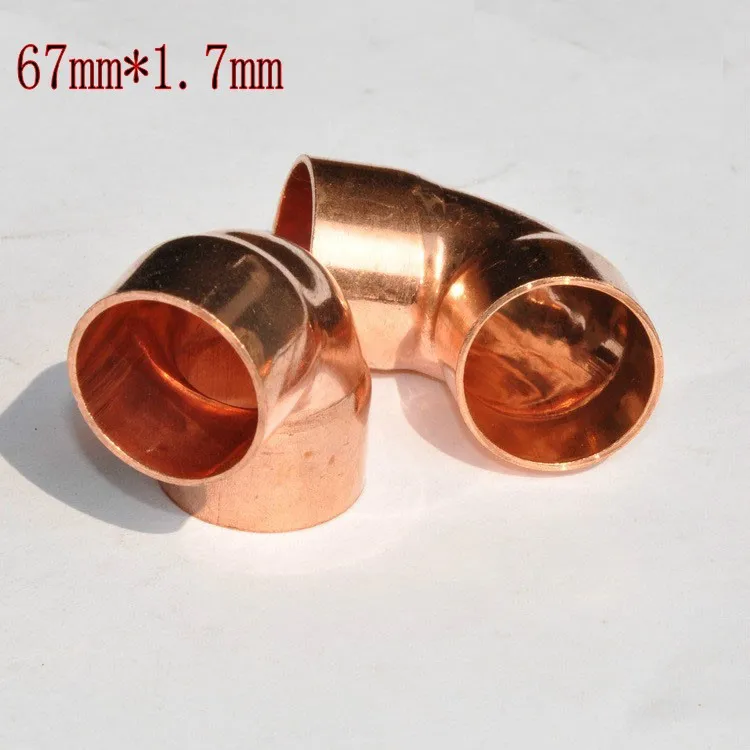 copper elbow pipe fitting,1 peice 67mm*1.7mm 90 degree copper elbow