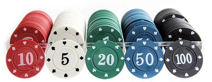 100 шт./компл. чипы для покера дешевый набор чипов для покера PokerStars из пластика 40*3 мм