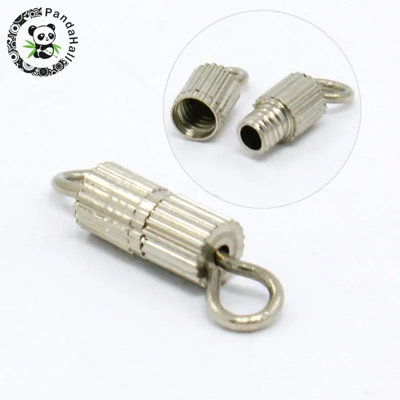 1000pcs Platinum Brass Screw Clasps Jewelry Findings for Jewelry Making