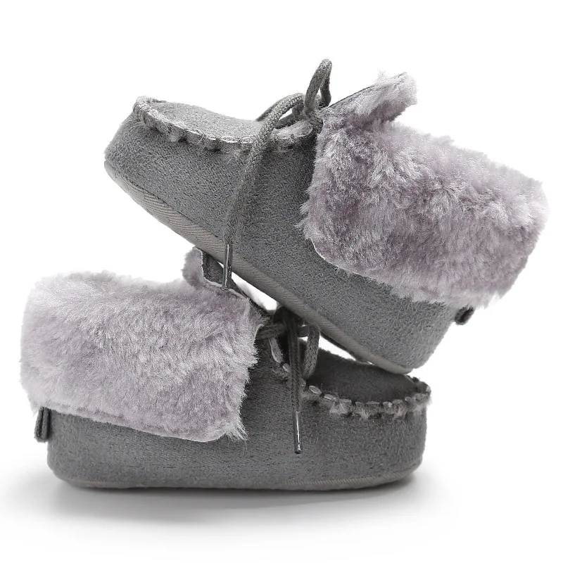 Sapatos de Bebê Sapatos de Pele de lã Meninas do Bebê Botas de Pele Botas de Bebê Inverno Botas Crianças Quentes Carneiro Couro Genuíno Menino 46 Mamãe e Bebê