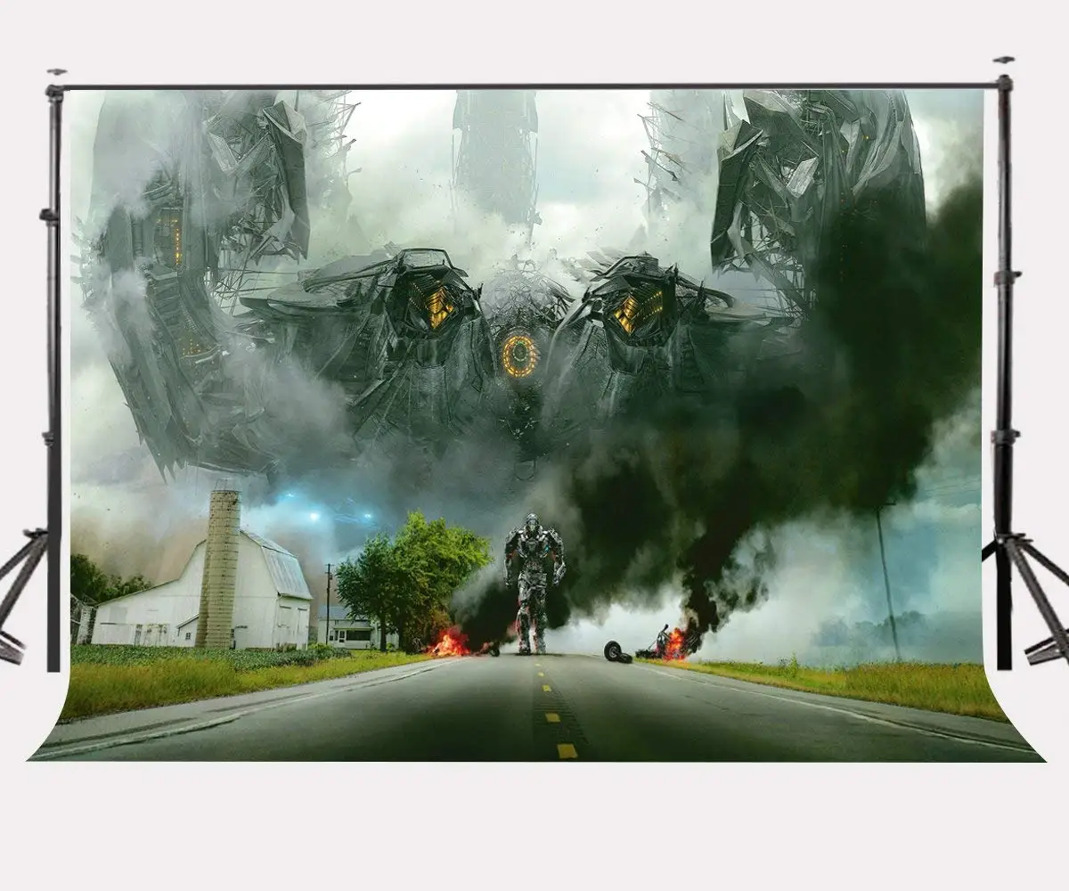 

150x210cm Transformers Poster Backdrop Giant Alien Culture Disaster Scene Photography Background
