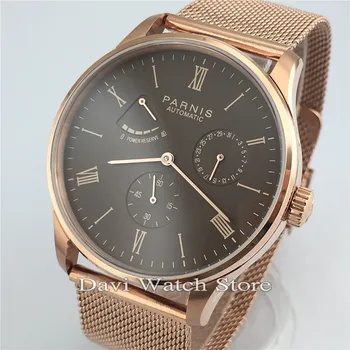 

Parnis 42mm Miyota Automatic Mechanical Movement Silver Case Band Mens Watch