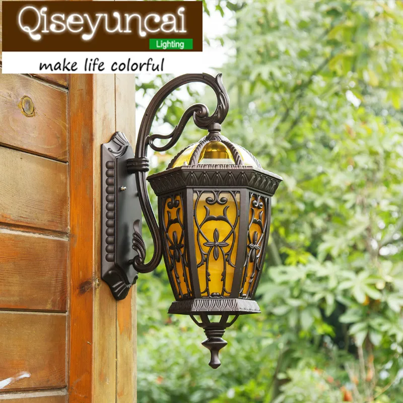 Qiseyuncai Европейский стиль водонепроницаемый открытый светодиодный алюминиевый настенный светильник 50x30 см