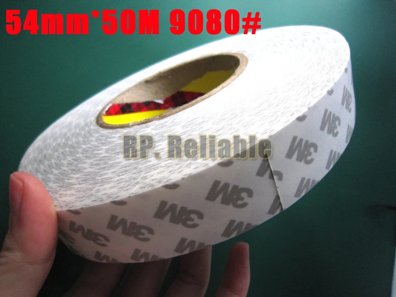 

1x 54mm *50M 3M9080 Two Sides Sticky Tape, High Performance Non-woven Double Coated for Panel, Name Plate Joint