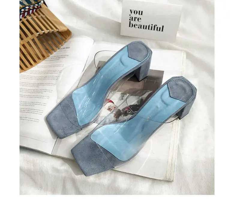 Chaohuogang/г.; женская обувь; тапочки на квадратном массивном каблуке с простым материалом и простым темпераментом