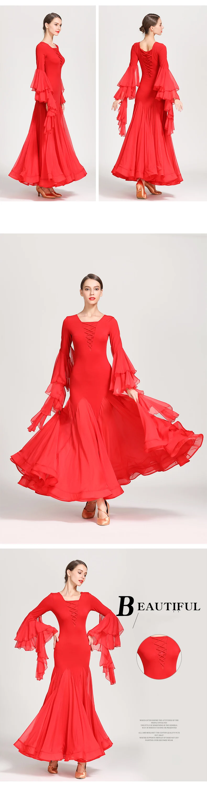 Тонкий костюмы для бальных танцев платье для женщин шифон Сальса Румба вальс одежда Танго Стандартный танцевальная одежда наряд для
