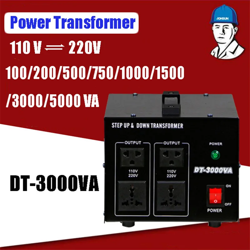 

3000W Household Power Transformers Heavy Duty Voltage Regulator Converter Power Transformer 220V auf 110V Converter DT-3000VA