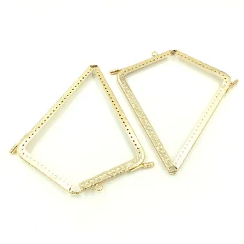 

2Pcs Gold Plated " L " Shape Flowers Carved Metal Frame Kiss Clasp Lock Handle Coin Purse Handbags Bags Accessories 150mm