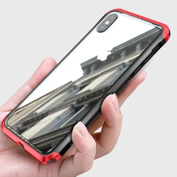 

Luxury Aluminum Metal Bumper Case For iPhone XS XR XS MAX X Tempered Glass Cover For iPhone 8 8 Plus 7 6 6S Shockproof Case