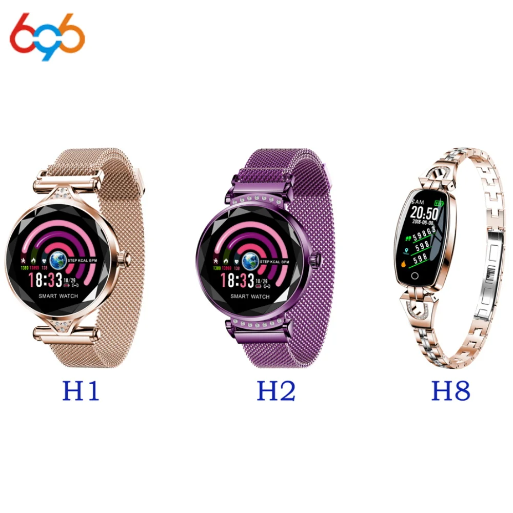 

696 H8 H1 H2 Smart Woman Watch Bracelet Heart Rate Blood Pressure Watch Pedometer Waterproof Fitness Activity Tracker Bracelet