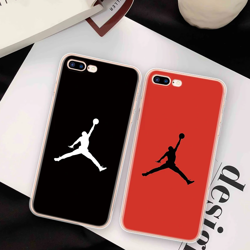 

Cool JORDAN For iphone 7 Phone Case for Funda iphone 6 6S 7 8 Plus Soft TPU Cover FOR iphone 10 XS Max XR X 5 5S SE Back Case