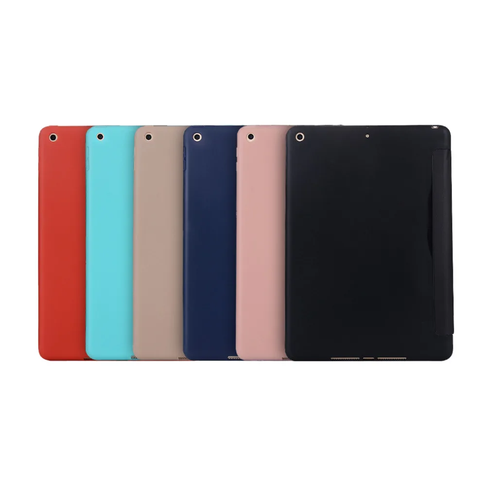 Тонкий мягкий силиконовый смарт чехол с 3 отделениями для Apple iPad 9 7 2018 2017|Чехлы