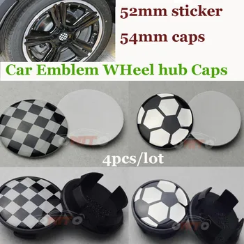 

4pcs/lot Football logo For Mini R50 R52 R55 R56 R57 R58 R59 R60 54mm Car Rims Wheel hub Center caps Auto Covers badge Emblem