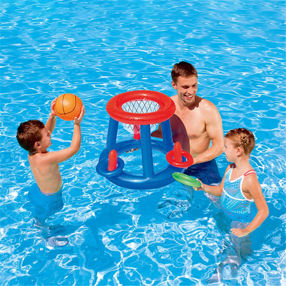 Надувной бассейн игровой центр с мячом и кольцами для детей детский плавательный бассейн поплавок Лето водные развлечения игрушки баскетбольные броски