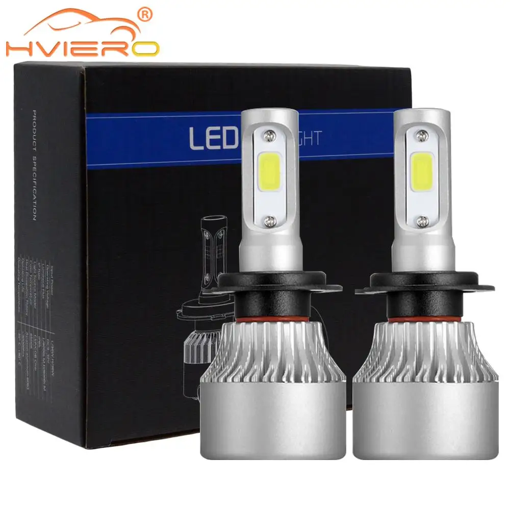 

Hiviero Super Bright Car Head lights H7 LED 72W 7600lm Auto Front Bulb Automobile Headlamp 6000K Car Lighting