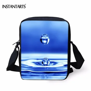 

INSTANTARTS Water Droplet Print Women Mini Cross Body Bag Brand Designer Messenger Bag 3D Fashion Blue Red Female Travel Handbag