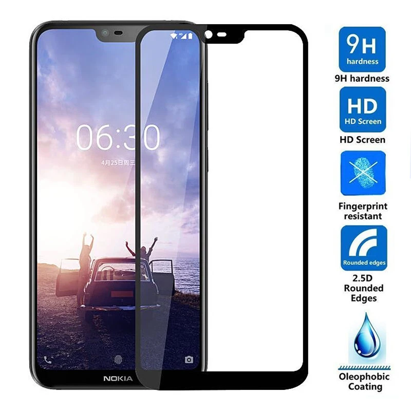 Закаленное стекло 9H для Nokia X6 Защита экрана 6 1 5 7 8 X5 2 3 Plus 2017 2018 защитная пленка |