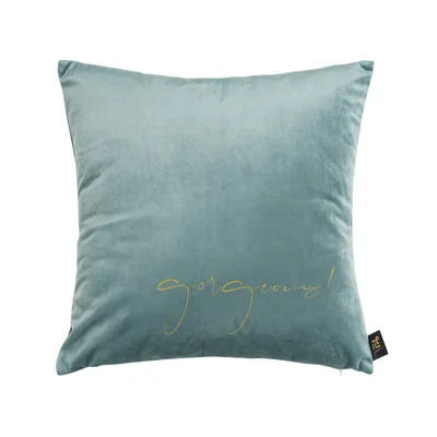 Мягкий роскошный бархатный чехол для подушки в скандинавском стиле с золотым принтом и буквами, розовый, синий, серый, 45x45 см, декоративная наволочка для дивана - Цвет: B