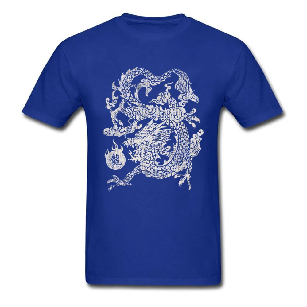 Design Casual T Shirts Retro VALENTINE DAY Short Sleeve O Neck Tops T Shirt Pure Cotton Mens Printing Tops T Shirt Chinese Dragon Eat The Sun White blue