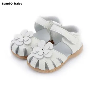 

2015 Summer Genuine Leather Children Sandals for Girls Flower Children Sandals for Kids Girls Princess Shoes White H666