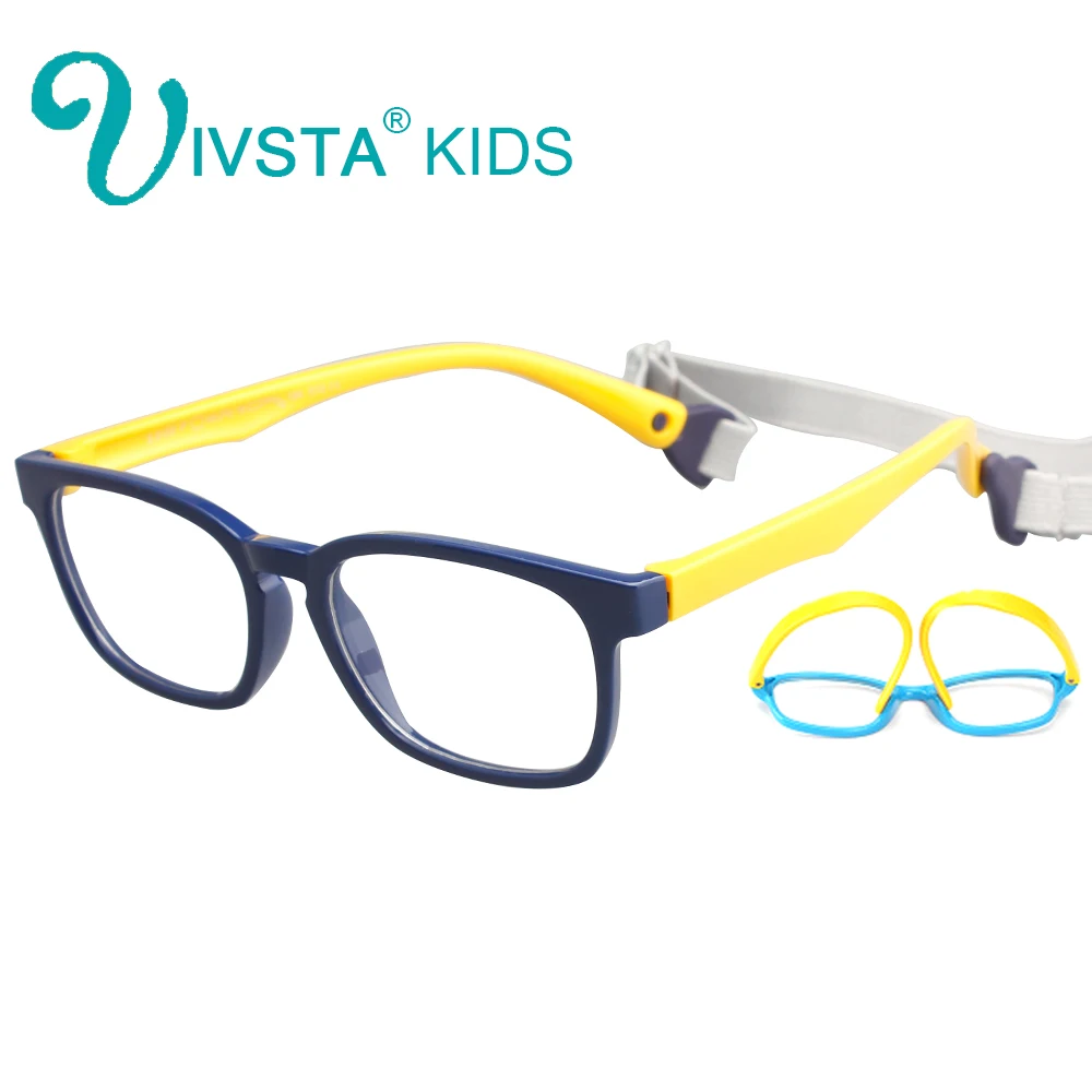 

IVSTA with Strap 46-16 Kids Glasses for Children Eyeglasses Flexible TR90 Silicone Girls Optical Frames for Boys Soft OP8139