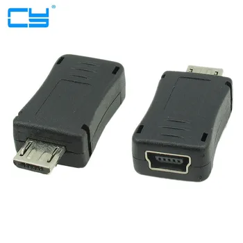 

5pcies/lot Micro usb macho para mini usb 5pin porto t adaptador de conector femea para o telefone movel