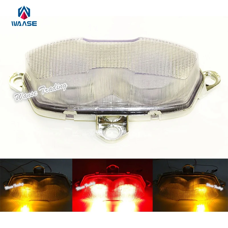 

waase E-Marked Rear Tail Brake Turn Signals Integrated Led Light Clear For 1995 1996 1997 KAWASAKI Ninja ZX6R ZX-6R ZX600F