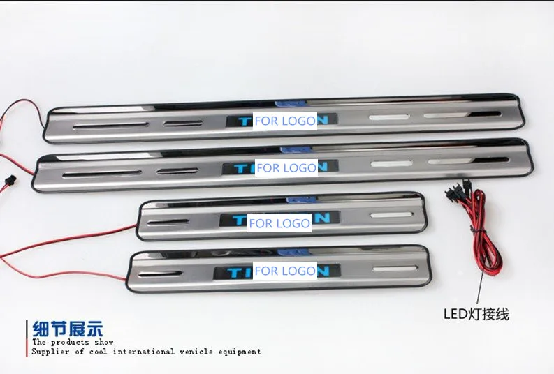 

With Blue LED light High quality stainless steel Scuff Plate/Door Sill For Volkswagen Tiguan 2010 2011 2012 2013 2014 2015