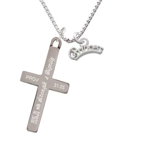 Script ''Princess'' - Strength and Dignity - Cross Necklace (1)