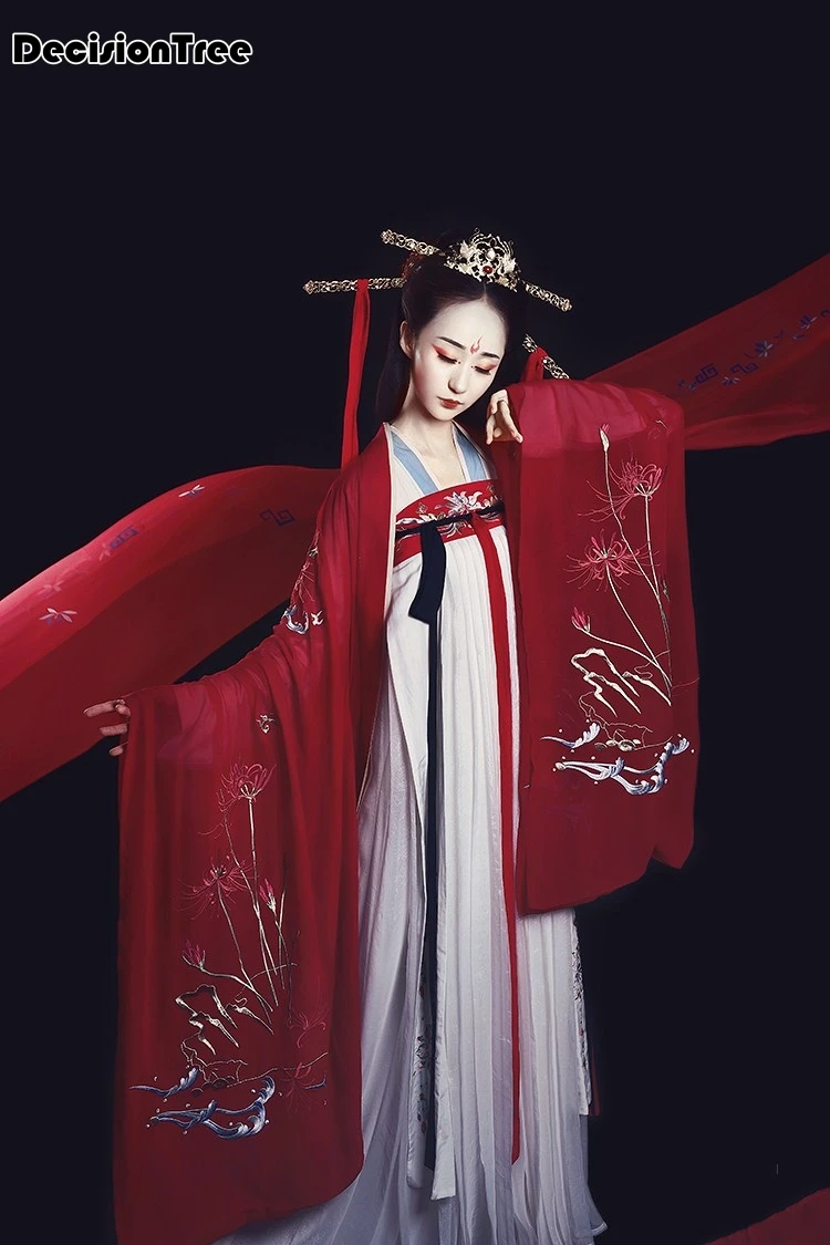 Женское китайское платье hanfu, китайский древний костюм, традиционное женское платье hanfu, современный костюм для девушек, костюм с вышивкой