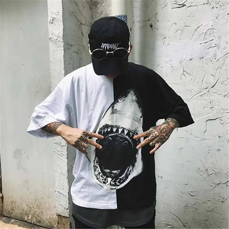 Harajuku футболка Swag Хип Хоп рубашки для мальчиков Фирменная личность BF ветер плюс